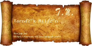 Ternák Milán névjegykártya